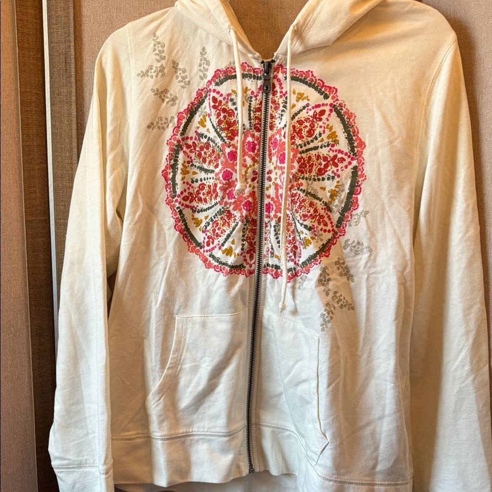 Sonoma Cream Cotton Blend Hoodie large
